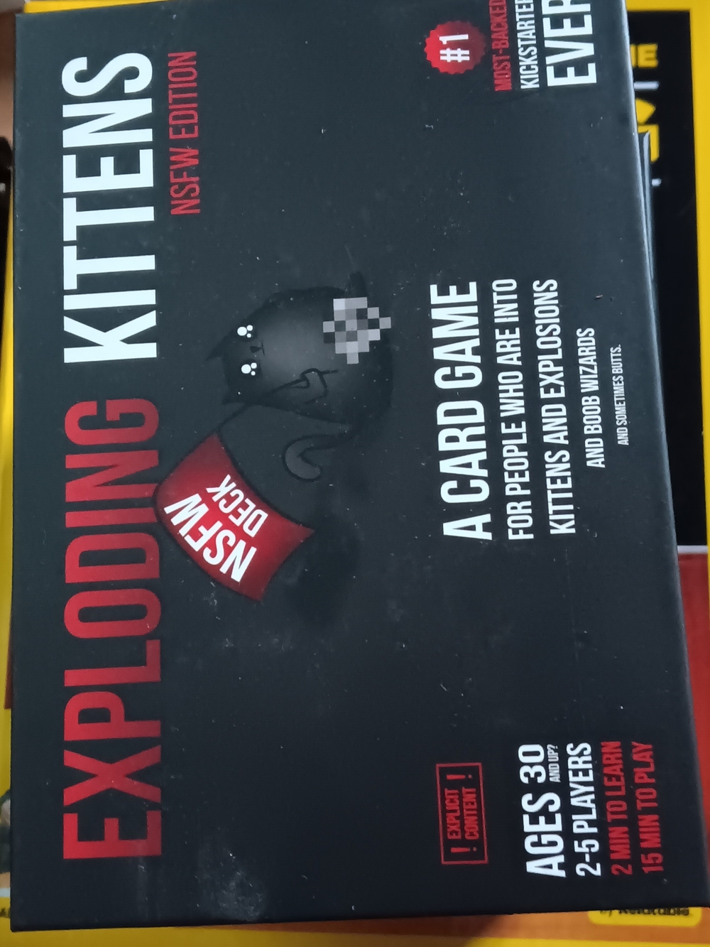 Exploding Kittens NSFW Edition Card Game - Black & Red